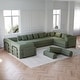preview thumbnail 7 of 5, Anmytek 78.7" Chenille Convertible Sleeper Sofa Bed - 3PCS with Cylindrical Pillow & Side Pocket