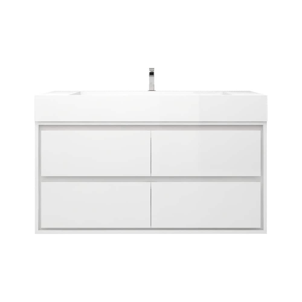 Victoria 48" Wall Mounted Modern Vanity with Acrylic Sink