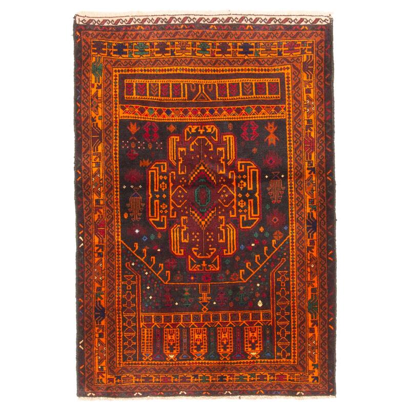 ECARPETGALLERY Hand-knotted Teimani Black Wool Rug - 2'11 x 4'3