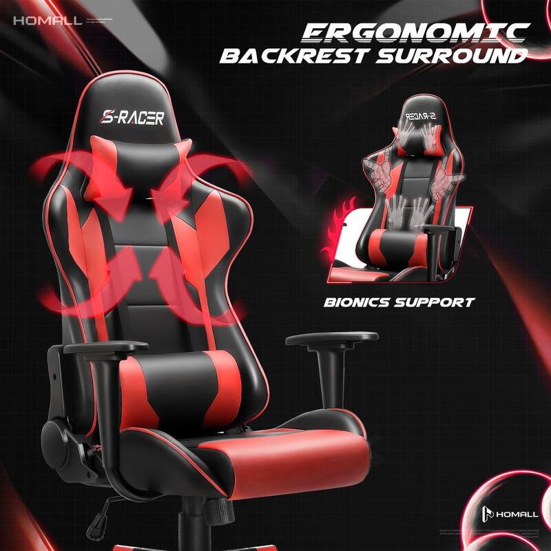 Homall Ergonomic Faux Leather Adjustable Swivel Office Gaming Chair