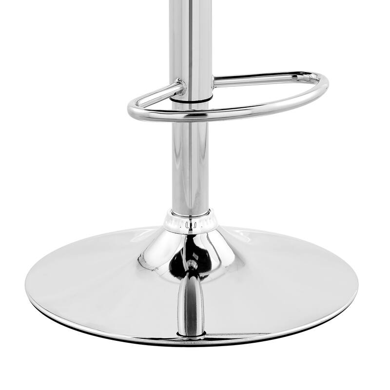 Karter Faux Leather and Wood Adjustable Swivel Bar Stool
