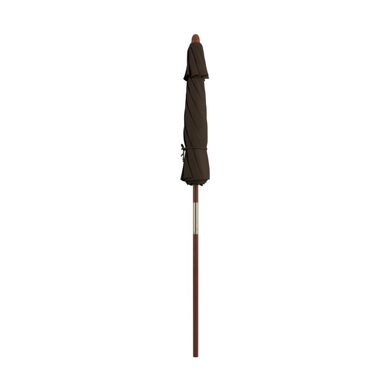 Port Lavaca 7.5ft Round Sunbrella Wooden Patio Umbrella by Havenside Home, Base Not Included