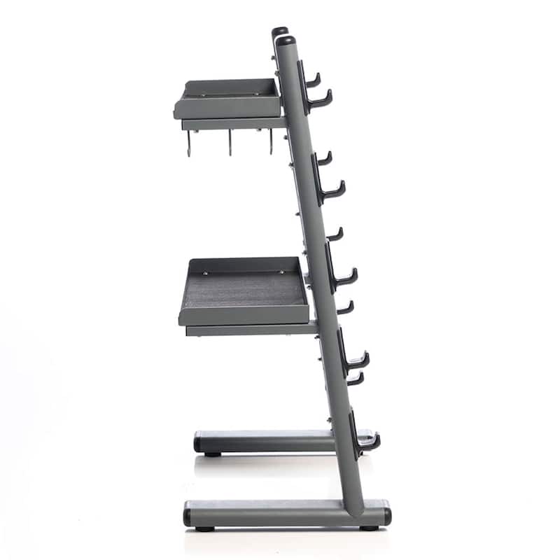 Power Systems Cable Attachment Bar & Accessory Rack, Storage Rack for Curl Bars, Straight Bars & More - Medium