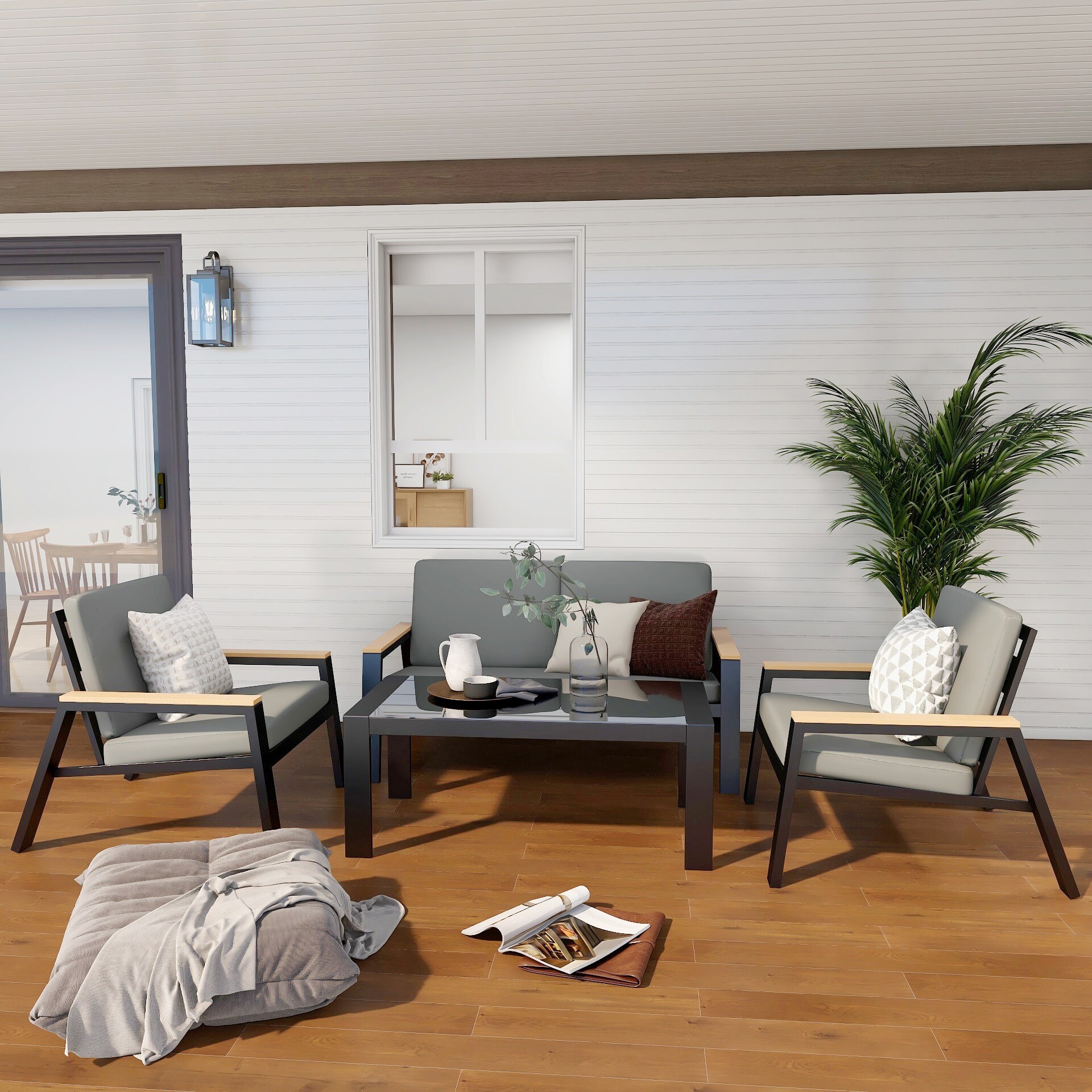 Modern metal 2025 patio chairs