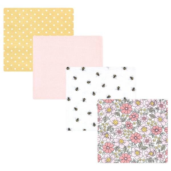 slide 1 of 1, Hudson Baby Infant Girl Cotton Poly Flannel Receiving Blankets, Pink Yellow Pretty Floral, One Size One Size - Pink Yellow Pretty Floral