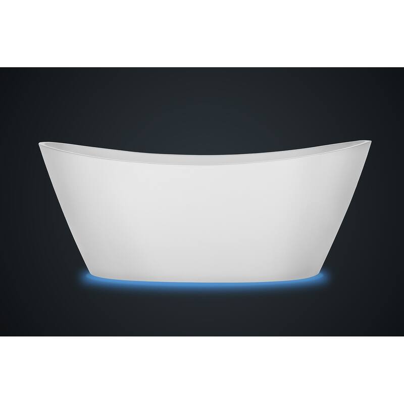 7 Color Changing Lights 59" X 30" Freestanding Soaking Bathtub