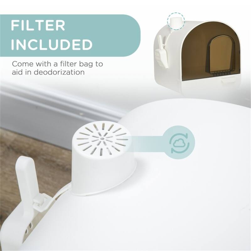 Fully Enclosed Cat Litter Box - 17" L x 17.25" W x 18.5" H