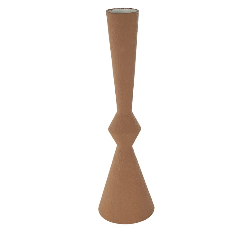 Metal Art Deco Fluted Decorative Vase - Brown - Roche River Decor