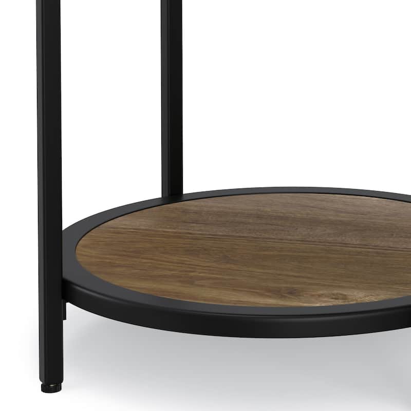 WYNDENHALL Alrich Industrial 18 inch Wide Metal Round Accent Side Table - 18 W x 18 D x 24 H