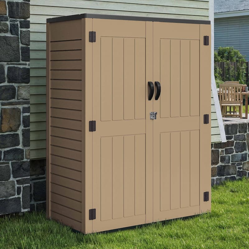 5.6 x 2.3 ft Outdoor Storage Shed - Brown
