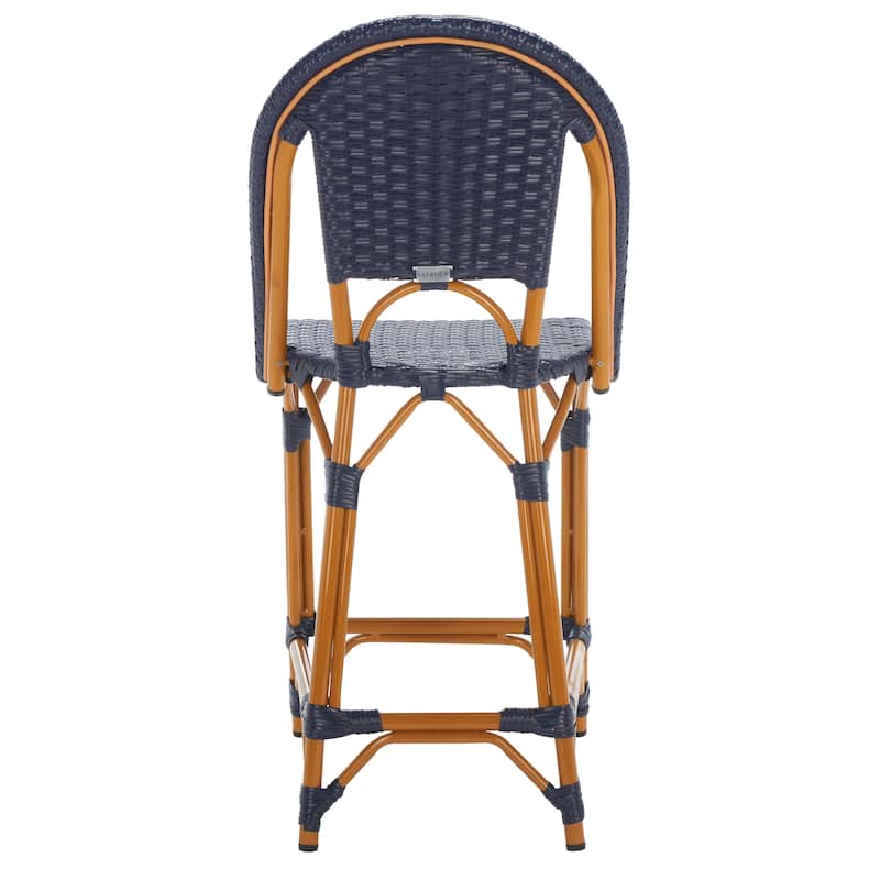 SAFAVIEH Leonica Outdoor Bistro 25-inch Seat Height Counter Stool (Fully Assembled) - 20"W x 21"D x 43"H