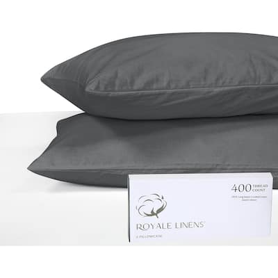 Royale Linens 400 Thread Count Cotton Pillowcase Set of 2