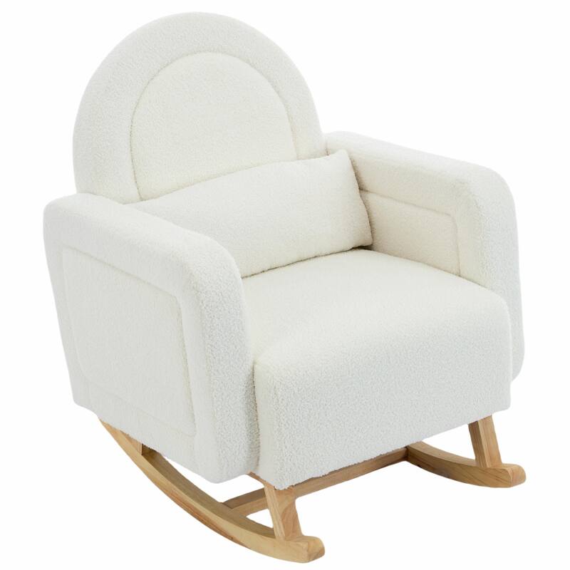 ​Plush Rocking Chair - Soft Teddy Velvet Upholstery