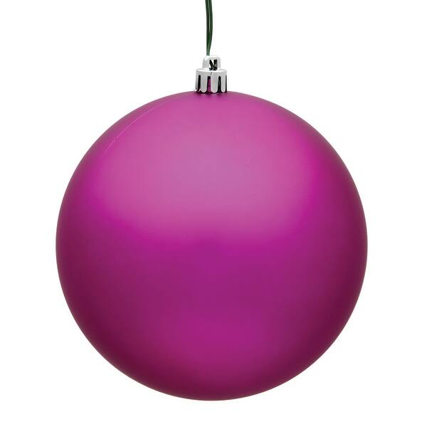 slide 2 of 3, Vickerman 4" Fuchsia Matte Ball Ornament, 6 per Bag