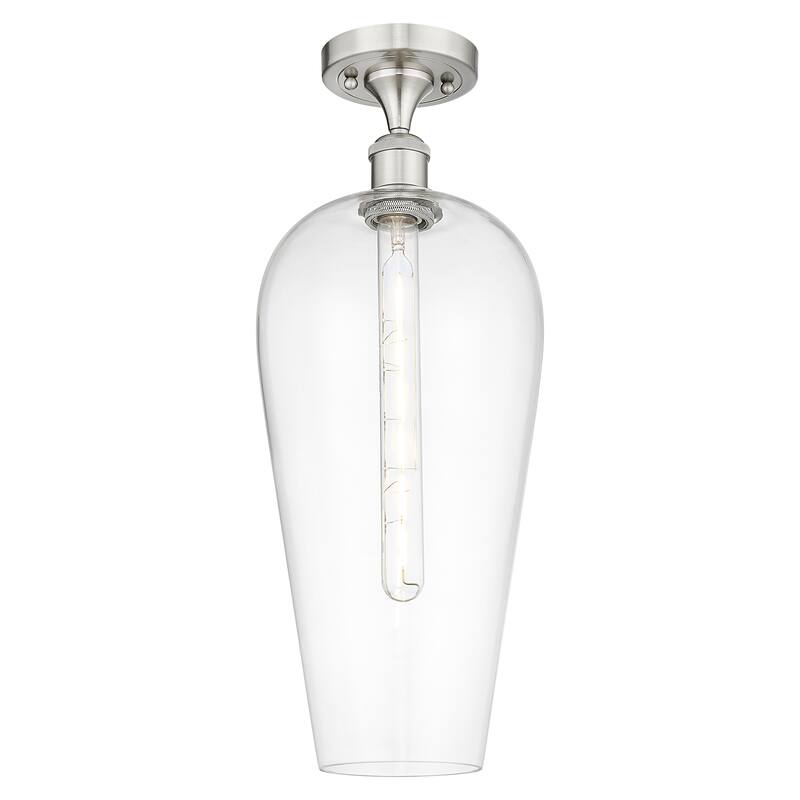 Innovations Lighting Endless Possibilities Ballston - Chelsea - 1 Light 8" Semi-Flush Mount - Clear/Brushed Satin Nickel