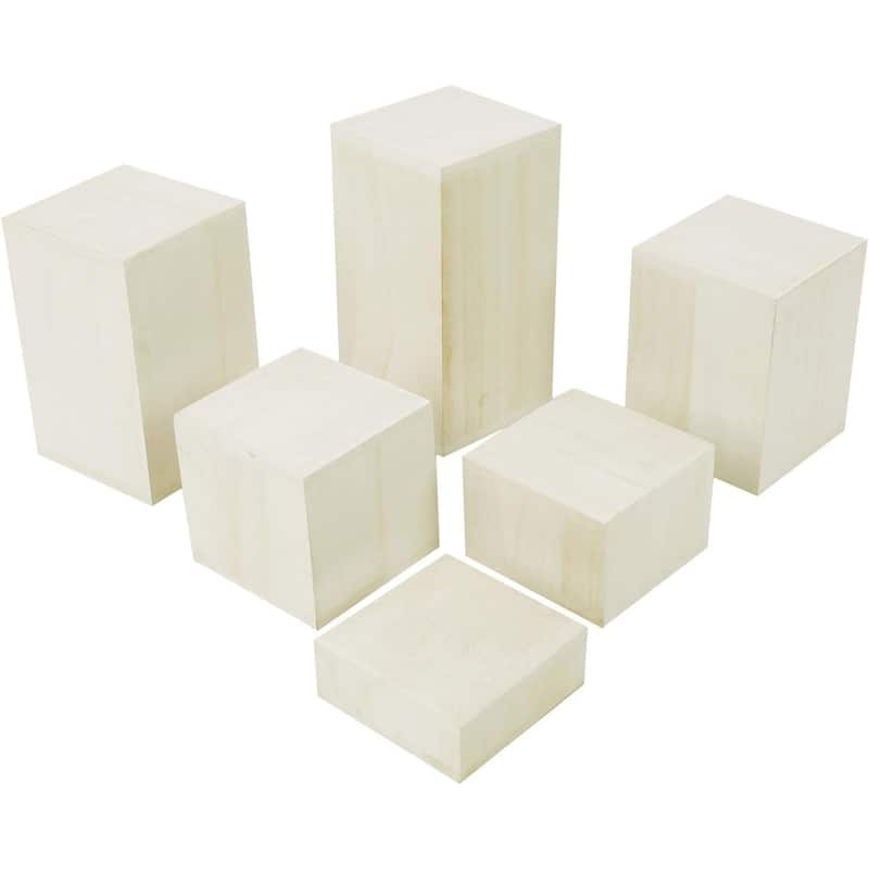 Wooden 6 Pcs Square Risers Accessories Stand