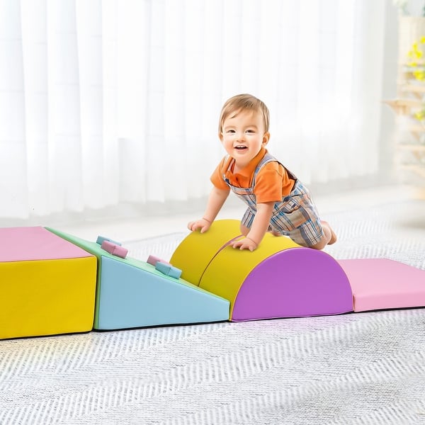 slide 2 of 15, 5 Pack Foam Climbing Blocks,Soft Climbing Indoor Set,Climbing & Crawling & Sliding Activity Play Set