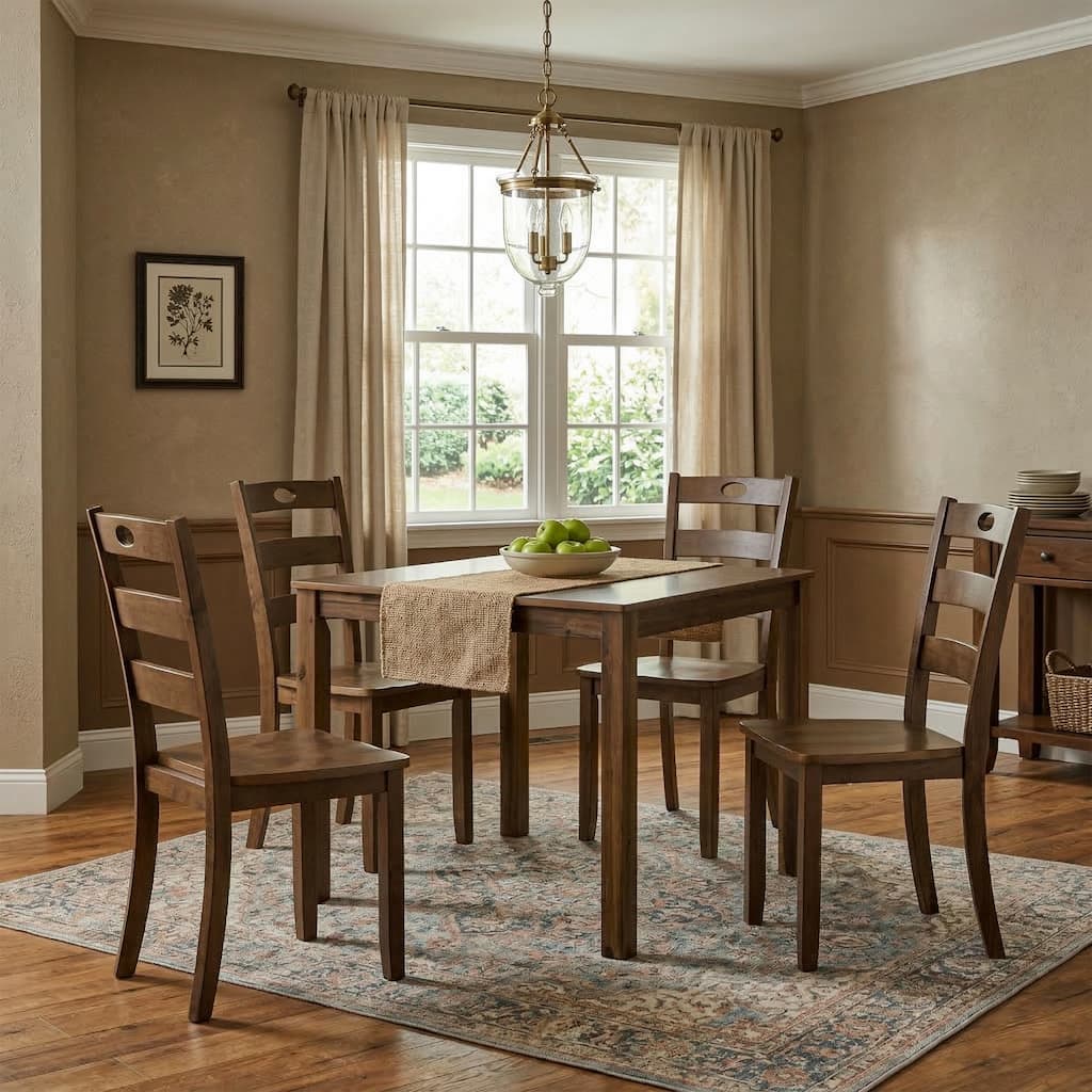 Furniture of America Cordelia Traditional Wood 5-Piece Dining Table Set
