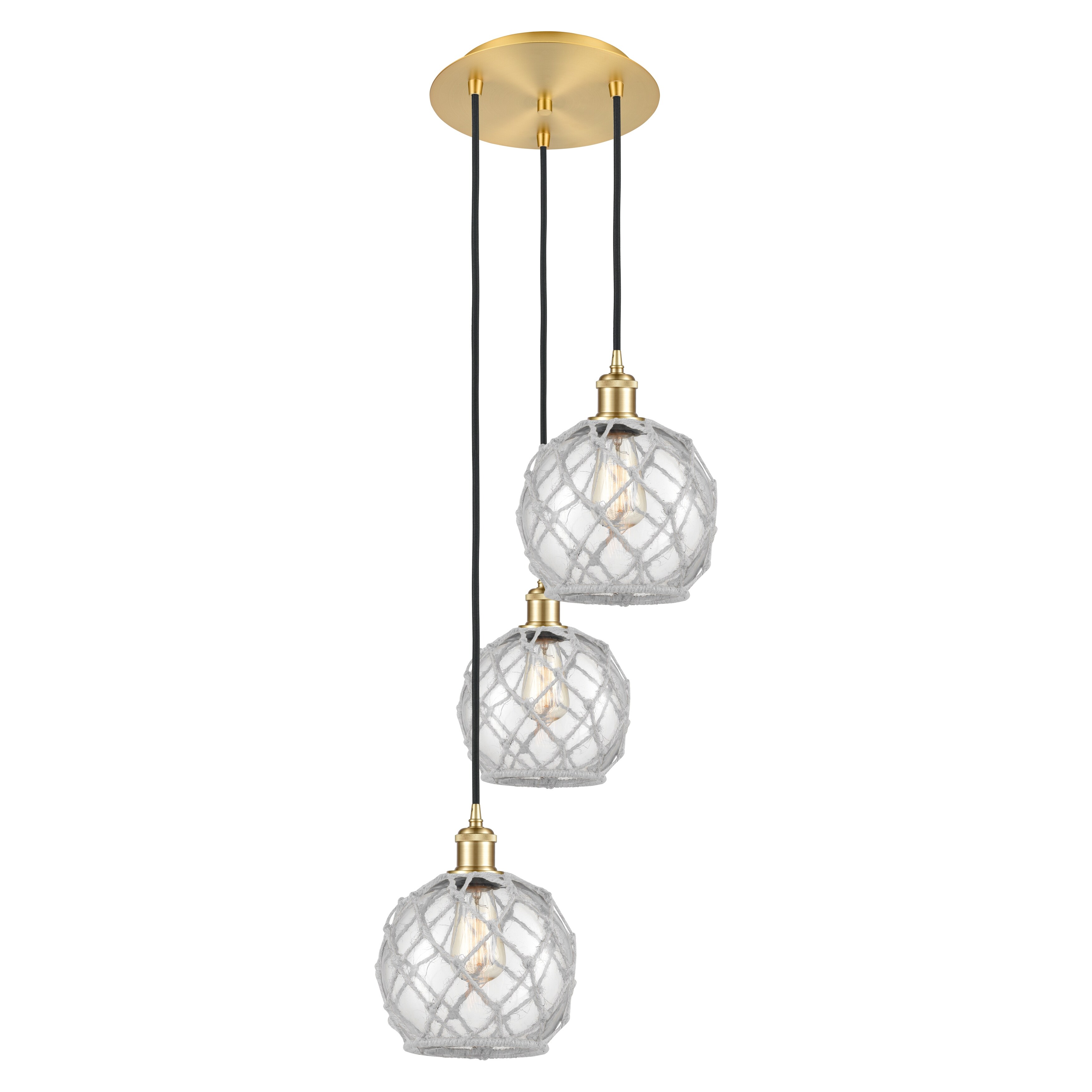 Innovations Lighting Endless Possibilities Ballston - Farmhouse Rope - 3 Light 15" Cord Hung Multi Pendant