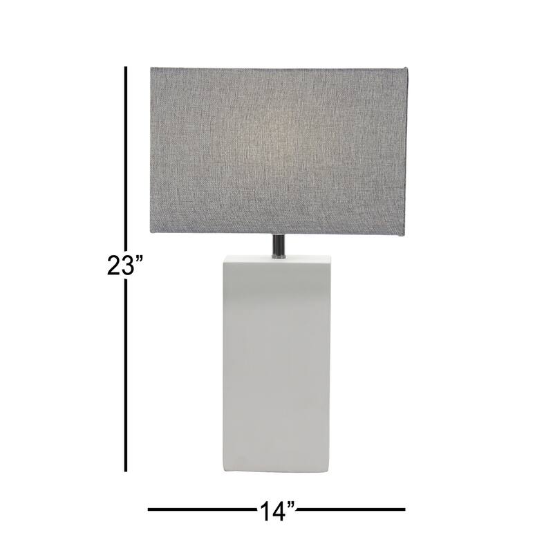 Cement Stone Room Table Lamp with Square Shade - Gray - Roche River Decor