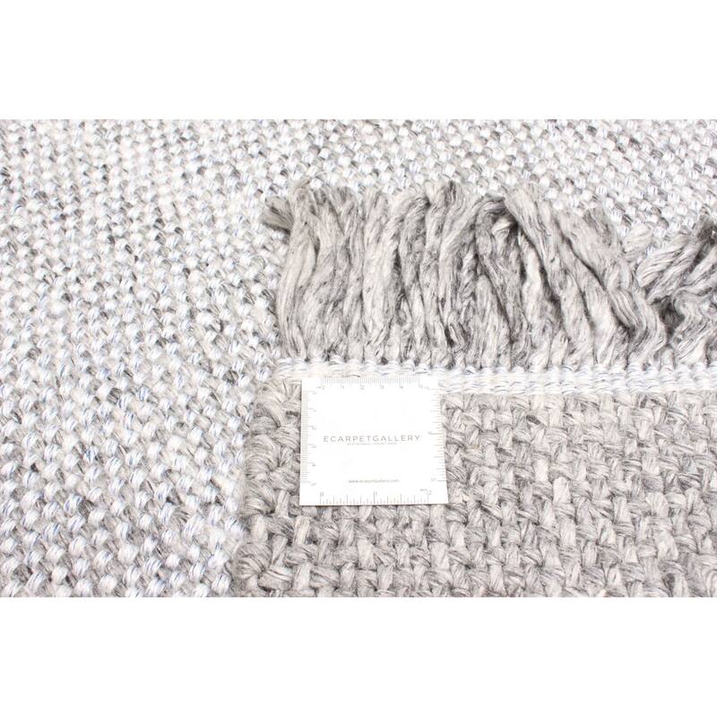 ECARPETGALLERY Braid weave Sienna Grey Wool Rug - 5'3 x 7'5