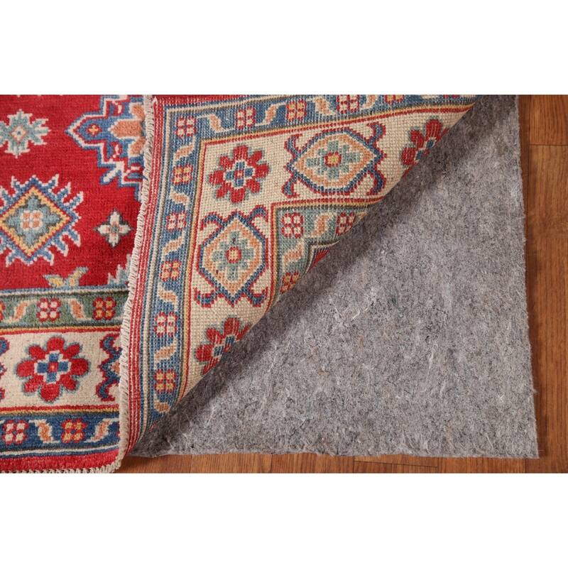 Geometric Kazak Runner Rug Handmade Oriental Wool Carpet - 2'8" x 7'9"