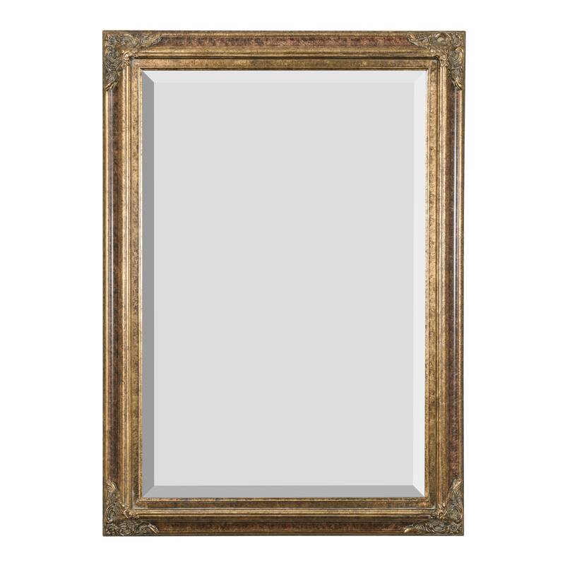 Mini Grand Victorian Mirror 24x36 Burl Marble Gold - Brown
