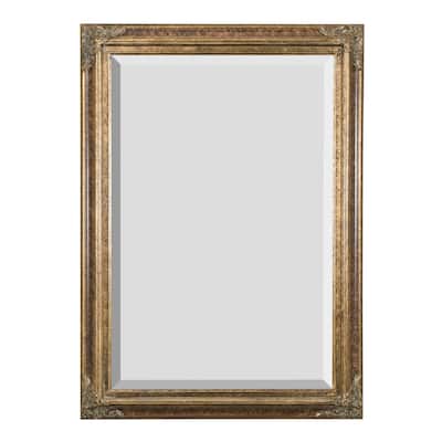 Mini Grand Victorian Mirror 24x36 Burl Marble Gold - Brown