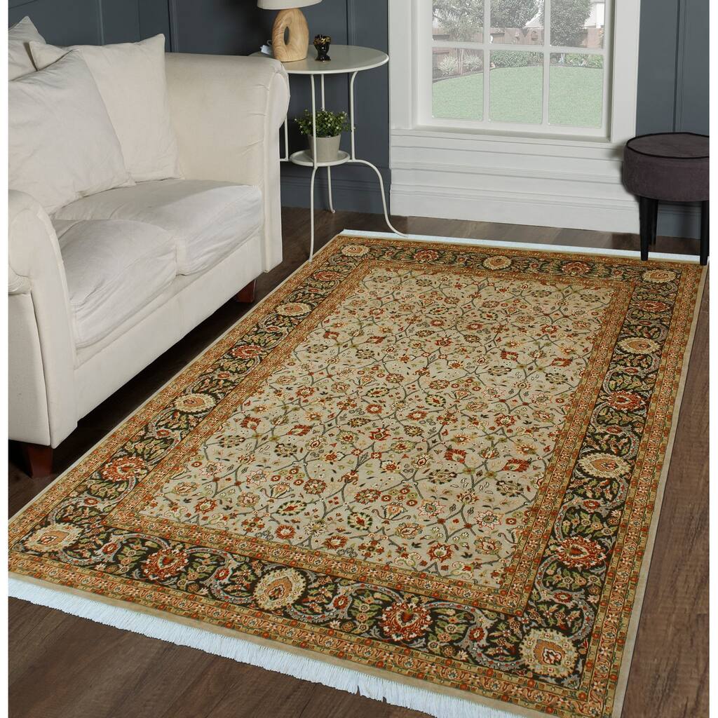 Noori Rug Pak-Persian Hassan Grey/Drk. Brown Rug - 6'0" x 9'2"