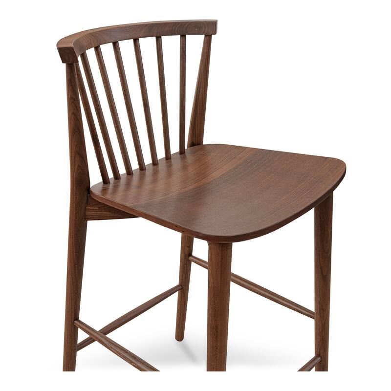 NADAAL STUDIOS Briar Counter Stool, Solid Walnut Frame, Natural Walnut