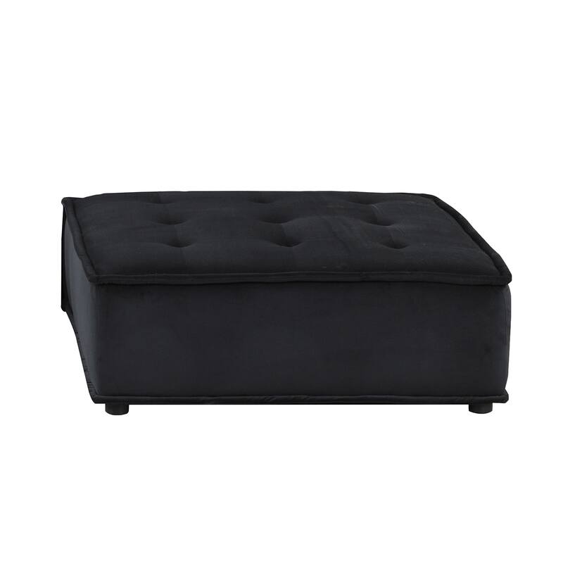 5 Piece Velvet Modular Sectional Sofa with Tufted Seat Design
