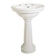 preview thumbnail 6 of 6, 26" W Oval Biscuit Pedestal Bathroom Sink Porcelain Sink Basin, Pedestal Leg, 8" Faucet, Drain, and Overflow Renovators Supply