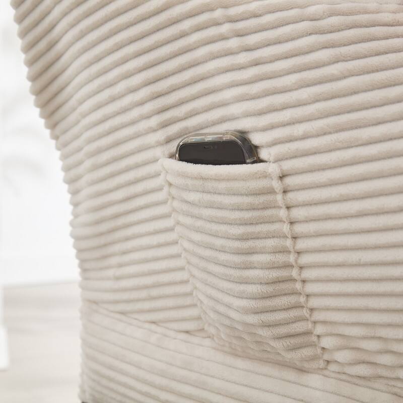 Modern Lounge Chair with Ottoman - Plush Reading Accent Chair with Footrest and Side Pocket