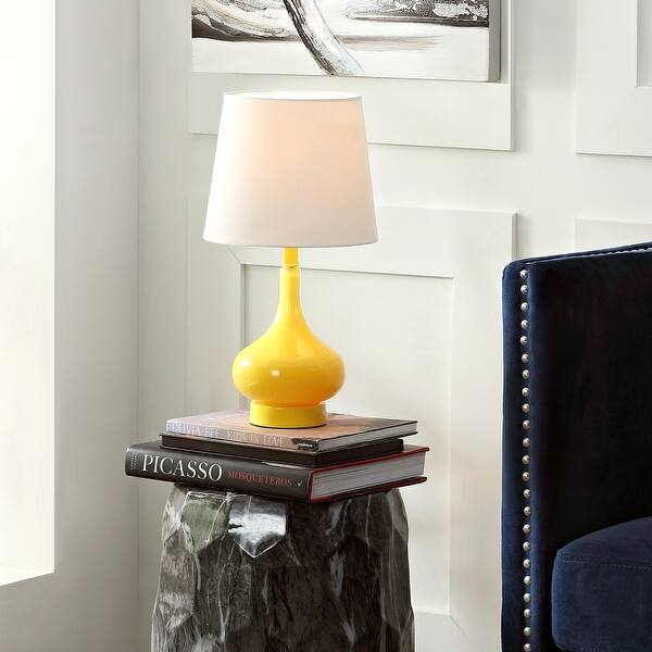 slide 2 of 3, SAFAVIEH Kids Lighting 18-inch Amy Yellow Mini Gourd Table Lamp - 9"x9"x17.5"