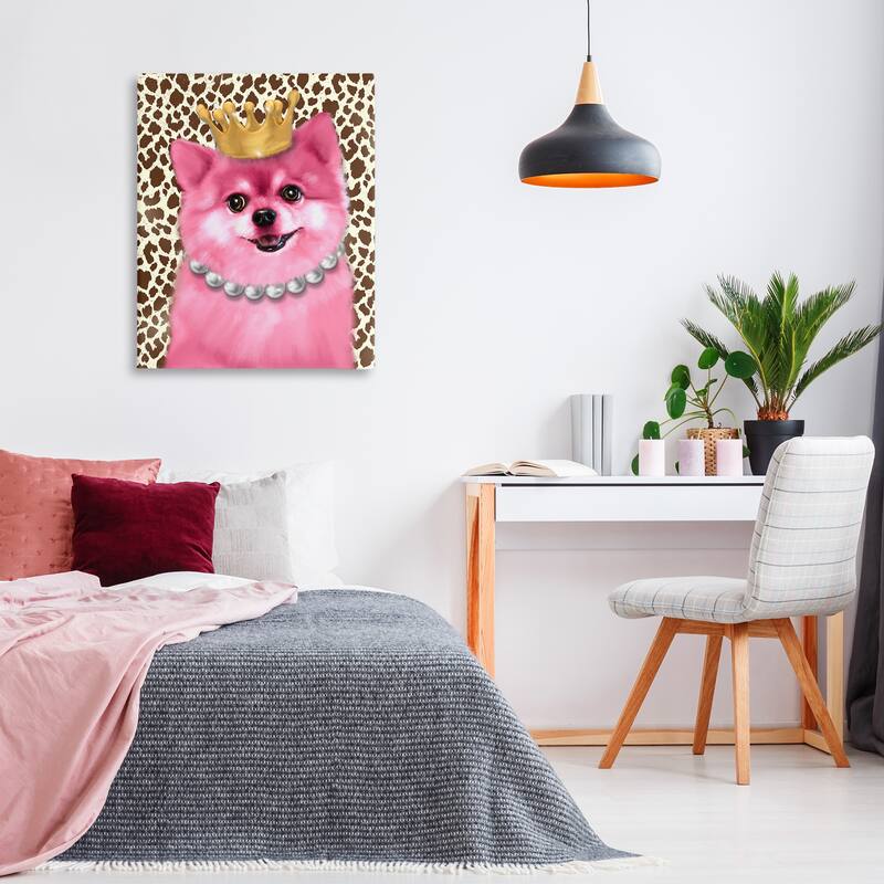 Stupell Pink Royal Pomeranian Canvas Wall Art Design By Matthew Piotrowicz