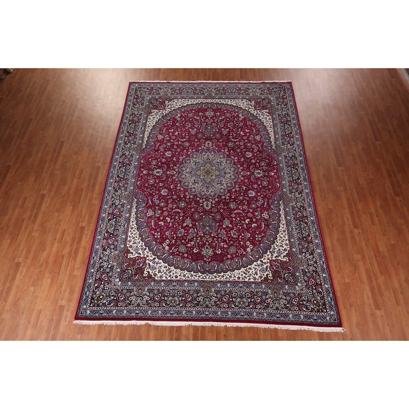 Traditional Kashan Turkish Large Rug Machine Made Carpet - 9'8" x 13'6"