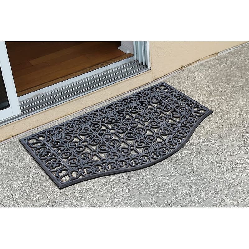 A1HC 3-Piece(Complete Home Set 30x60, 24x39, 24x36)Rubber Grill Matching Doormat Bundle, For Front, Patio & Garage Entrance