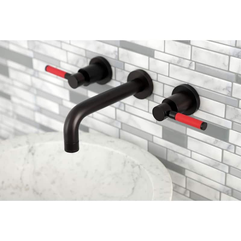Kingston Brass Kaiser Two-Handle 3-Hole Wall Mount Bathroom Faucet