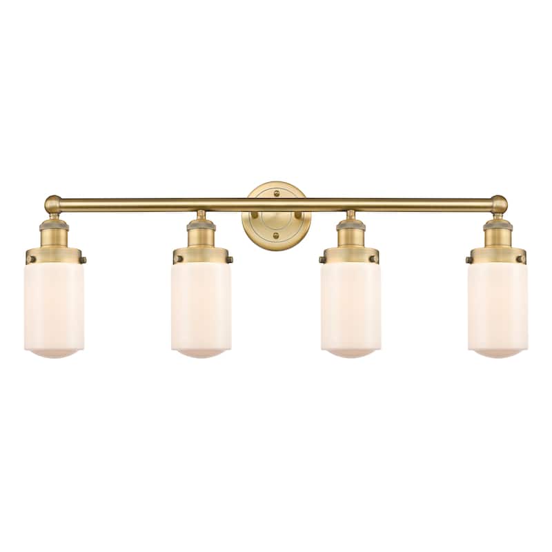 Innovations Lighting Dover - 4 Light 34" Bath Vanity Light - Brushed Brass/Matte White