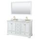 Option White / White Carrara Marble Top / Brushed Gold