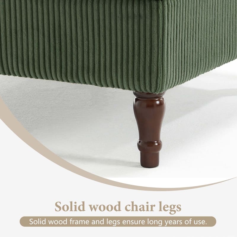 Corduroy Upholstered Modular Corner Sectional Sofa with Reversible Ottoman