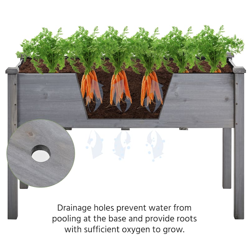 Yaheetech Raised Wooden Garden Bed Flower Boxes and Vegetable Planter