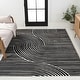 preview thumbnail 83 of 125, JONATHAN Y Odense Minimalist Curve Geometric Gray/Ivory Area Rug 2x8 - Black/White