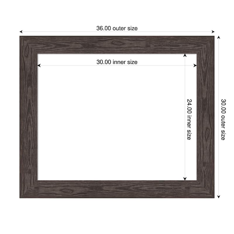 Amanti Art Bridge Black Framed Dry Erase Magnetic Board - 36 x 30 in - Bridge Black