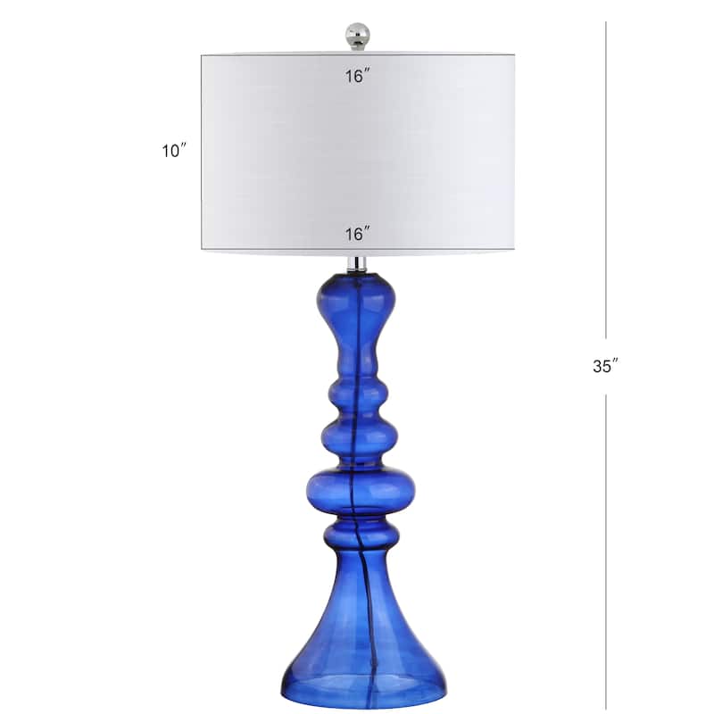 Alba 35" Curved Glass LED Table Lamp, Mercury Glass by JONATHAN Y