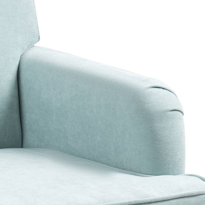 High Back Upholstered Accent Chair, Small Fabric Club Chair, Reading Armchair with Wooden Legs & Nailhead Trim