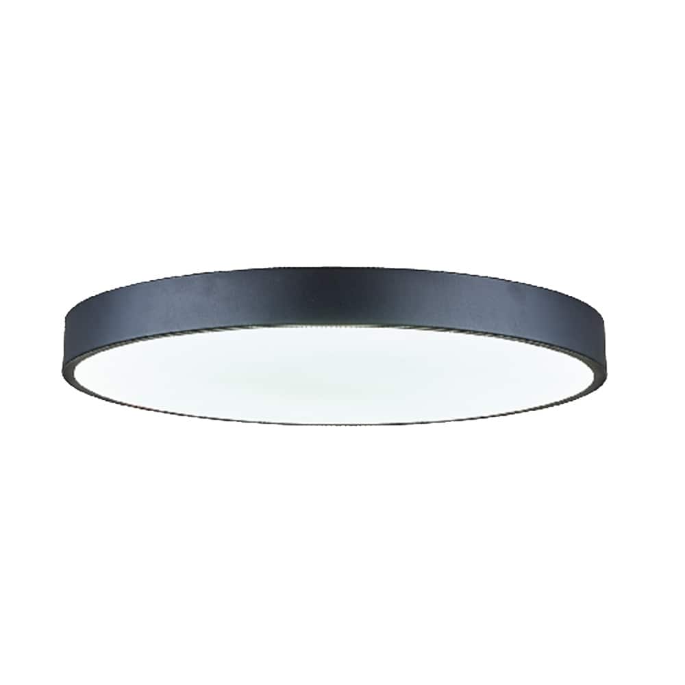 LED ceiling lamp with white linen acrylic shade - 20"W x 20"D x 2"H
