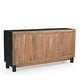 preview thumbnail 5 of 3, Grackle Solid Wood 4 Door Sideboard Buffet Sideboard Cabinet - Black