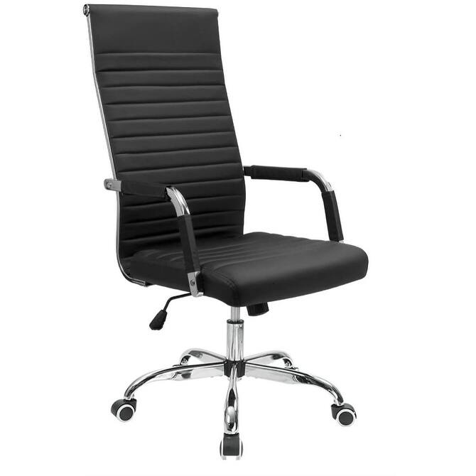 Homall Ribbed Office Chair High Back Conference Chair - Black