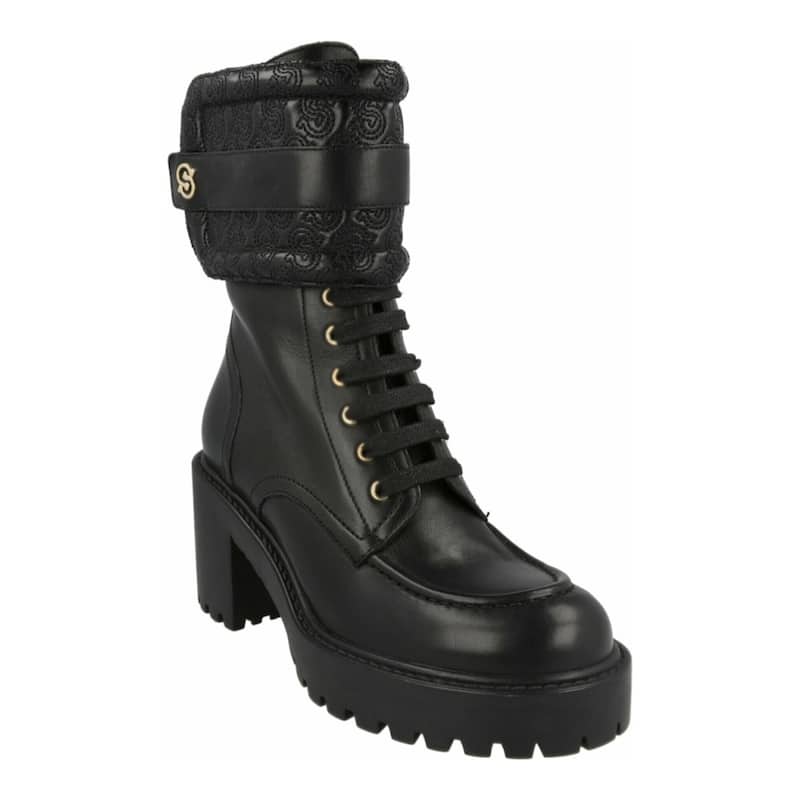 Ferragamo Shiraz Leather Combat Boots
